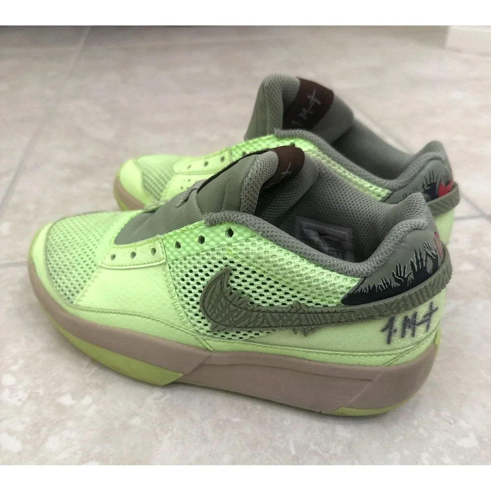 Nike Ja 1 Halloween Zombie NRG GS FV6097-300 Lime Blast Green Size Youth‎ 4.5Y